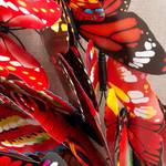 Tableau déco papillon II Multicolore - Papier - En partie en bois massif - 80 x 80 x 8 cm