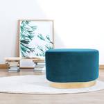 Tabouret Nano Pin, MDF, polyester, mousse - Bleu pétrole