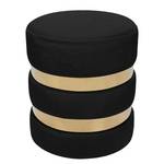 Tabouret Novalie II Pin, MDF, polyester, mousse - Noir