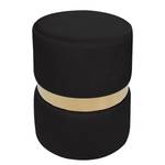 Tabouret Novalie III Pin, MDF, polyester, mousse - Noir