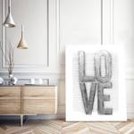 Bild Liebe Silber - Metall - Holz teilmassiv - 80 x 100 x 3.8 cm