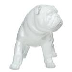 Dekofigur Bulldog Kunstharz - Weiß