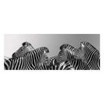 Digitaal bedrukte spiegel Zebra Zwart - Glas - 140 x 50 x 0.3 cm