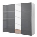 Armoire à portes coulissantes Madrid Gris soie / Verre de miroir - Largeur : 250 cm