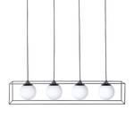 Hanglamp Q-Ball II melkglas/ijzer - 4 lichtbronnen