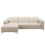 Ecksofa Graide II Strukturstoff - Warmes Beige - Longchair davorstehend links - Keine Funktion