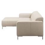 Ecksofa Graide II Strukturstoff - Warmes Beige - Longchair davorstehend links - Keine Funktion