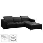 Ecksofa Graide I Echtleder - Schwarz - Longchair davorstehend rechts - Relaxfunktion