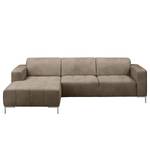 Ecksofa Graide III Antiklederlook - Taupe - Longchair davorstehend links - Keine Funktion