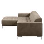 Ecksofa Graide III Antiklederlook - Taupe - Longchair davorstehend links - Keine Funktion