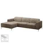 Ecksofa Graide III Antiklederlook - Taupe - Longchair davorstehend links - Keine Funktion