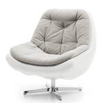 Fauteuil Roxana kunstleer/geweven stof - Grijs / Wit