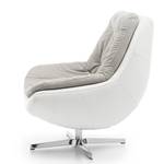 Fauteuil Roxana kunstleer/geweven stof - Grijs / Wit