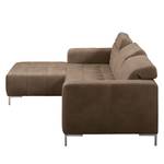 Ecksofa Graide III Antiklederlook - Espresso - Longchair davorstehend links - Elektrisch verstellbar: 1 Motor mit Kabel