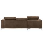 Ecksofa Graide III Antiklederlook - Espresso - Longchair davorstehend links - Elektrisch verstellbar: 1 Motor mit Kabel