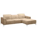 Ecksofa Graide III Antiklederlook - Beige - Longchair davorstehend rechts - Elektrisch verstellbar: 1 Motor mit Kabel