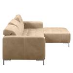 Ecksofa Graide III Antiklederlook - Beige - Longchair davorstehend rechts - Elektrisch verstellbar: 1 Motor mit Kabel