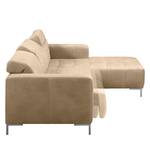 Ecksofa Graide III Antiklederlook - Beige - Longchair davorstehend rechts - Elektrisch verstellbar: 1 Motor mit Kabel