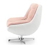 Fauteuil Roxana kunstleer/geweven stof - Wit/roze