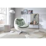 Fauteuil Roxana kunstleer/geweven stof - Wit/mintgroen