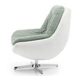 Fauteuil Roxana Imitation cuir / Tissu - Blanc / Verre menthe