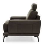 Fauteuil Sabara Cuir véritable - Marron foncé