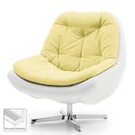 Fauteuil Roxana Imitation cuir / Tissu - Blanc / Jaune