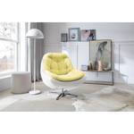 Fauteuil Roxana kunstleer/geweven stof - Wit/geel