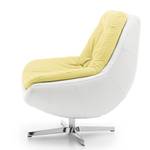 Fauteuil Roxana Imitation cuir / Tissu - Blanc / Jaune