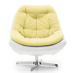 Fauteuil Roxana Imitation cuir / Tissu - Blanc / Jaune