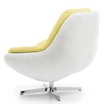 Fauteuil Roxana Imitation cuir / Tissu - Blanc / Jaune