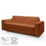 Schlafsofa Blayney mit Matratze Echtleder - Cognac - Breite: 181 cm