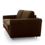 Canapé convertible Leopoldina Velours - Marron foncé - Largeur : 169 cm