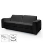 Canapé convertible Blayney Cuir véritable - Noir - Largeur : 181 cm