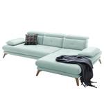 Ecksofa Boddington Microfaser - Stahlblau - Longchair davorstehend rechts