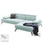 Ecksofa Boddington Microfaser - Stahlblau - Longchair davorstehend rechts