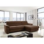 Ecksofa Penrose Antiklederlook - Braun - Longchair davorstehend rechts - Keine Funktion