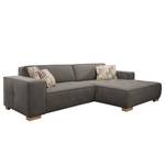 Ecksofa Belair Microfaser - Grau - Longchair davorstehend rechts - Keine Funktion