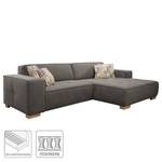 Ecksofa Belair Microfaser - Grau - Longchair davorstehend rechts - Keine Funktion