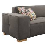 Ecksofa Belair Microfaser - Grau - Longchair davorstehend rechts - Keine Funktion