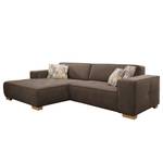 Ecksofa Belair Microfaser - Taupe - Longchair davorstehend links - Schlaffunktion für dauerhafte Nutzung