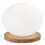Tischleuchte Cholet Milchglas / Gummibaum massiv - 1-flammig - Durchmesser: 30 cm