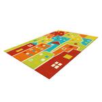 Tapis enfant Glowy Houses Fibres synthétiques - Multicolore