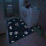 Kinderteppich Glowy Icons Kunstfaser - Blau / Multi