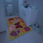 Kinderteppich Glowy Butterfly Kunstfaser - Mehrfarbig