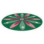 Tapis enfant Joy Spirit I Fibres synthétiques - Vert foncé / Rose vif - Diamètre : 100 cm