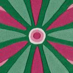 Kinderteppich Joy Spirit I Kunstfaser - Dunkelgrün / Pink - Durchmesser: 100 cm