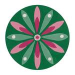 Tapis enfant Joy Spirit I Fibres synthétiques - Vert foncé / Rose vif - Diamètre : 130 cm