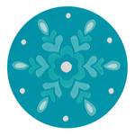 Tapis enfant Joy Mandala I Fibres synthétiques - Bleu pétrole - Diamètre : 130 cm