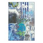 Tapis Flash NYC Fibres synthétiques - Bleu-vert - 40 x 60 cm
